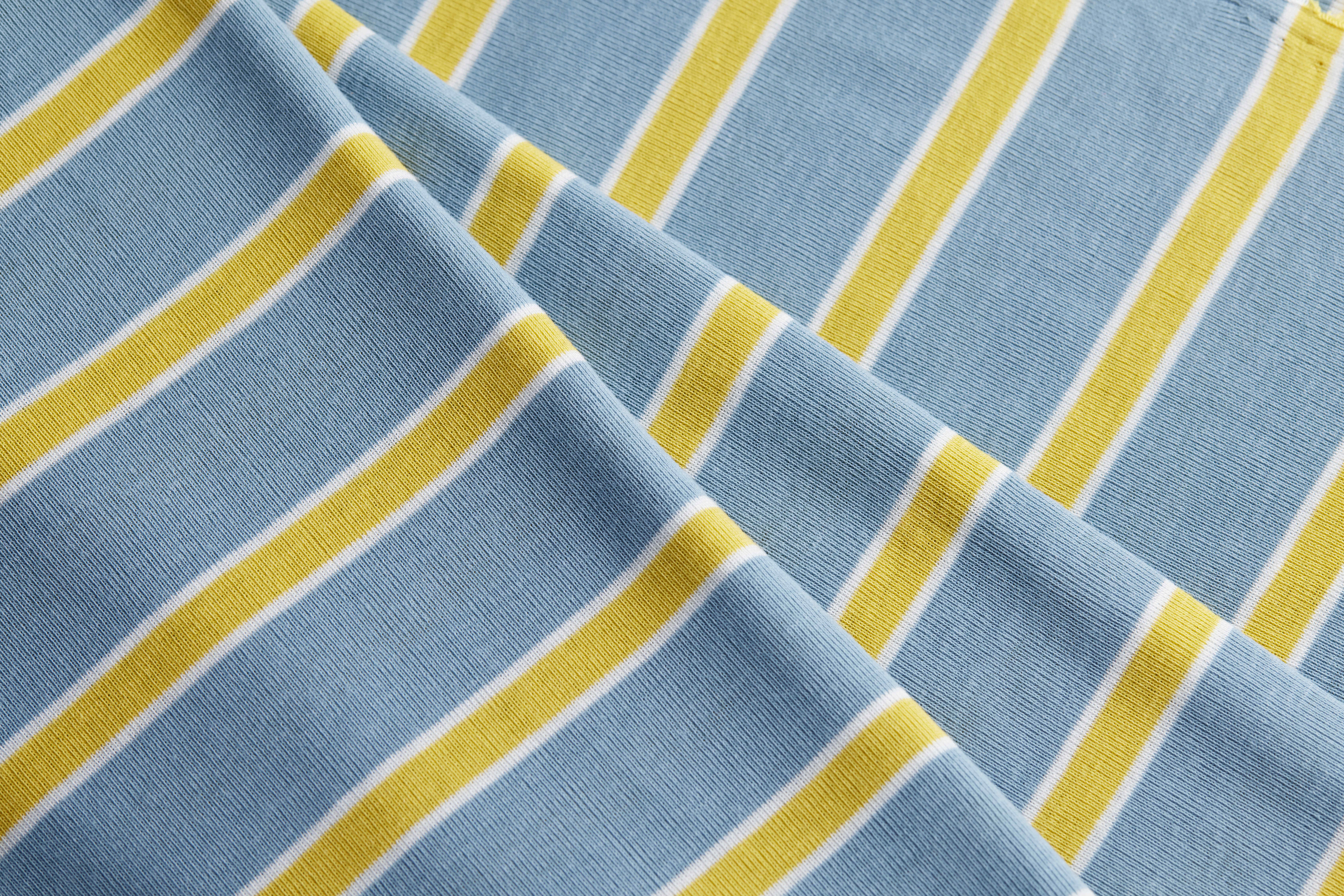 100% polypropylene knit stripe fabrics-blue grey stripe